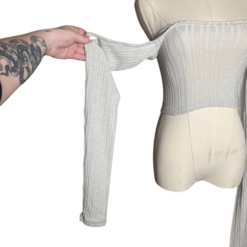 NWT Dolls Kill Dark Waves Off Shoulder Long Sleeve Sweater Dress 2 pc set - Picture 13 of 16