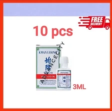 10X 3ML Kwan Loong Medicated Oil with Menthol & Eucalyptus Oil