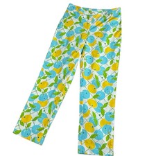 Lilly Pulitzer Pants Womens 0 Lemon Blueberry Print Cotton Stretch Preppy 