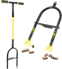 Manual Core Aerator Lawn Tool with 2 Hollow Tines, 38" Sharp Grass Aerator fo...