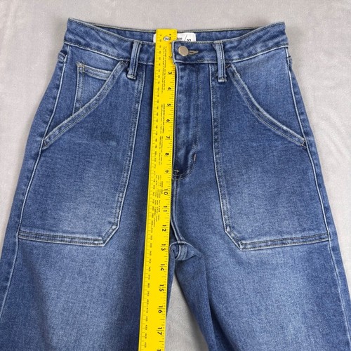 JUST BLACK DENIM Wide Leg Crop Jeans Women's Size 27 Blue Wash - Picture 6 of 10