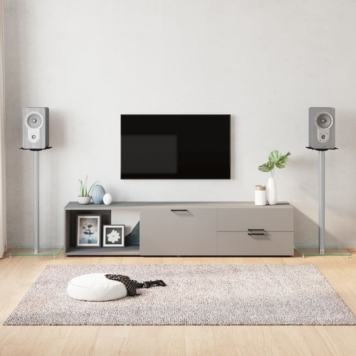 Vidaxl Lautsprecher-Ständer 2 Stk. Silbern Hartglas 1 Forro Pilar