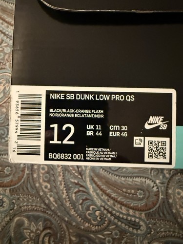 Nike SB Dunk Low Pro QS Raygun Tie-Dye Black Size 12 BQ66832-001 - Picture 8 of 8