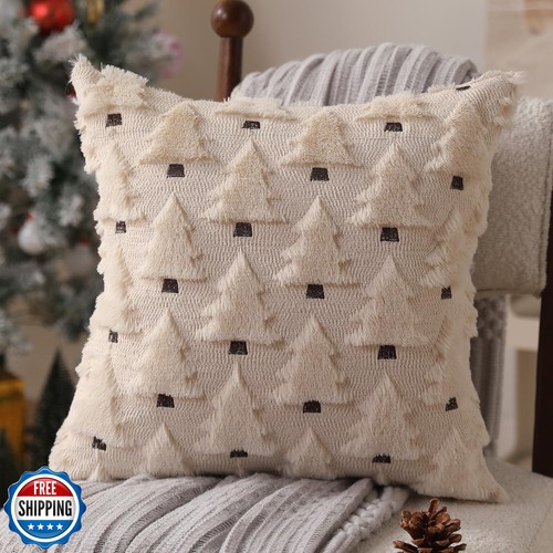 Allorry Christmas Pillow Covers 18x18 inch Set of 2 Xmas Decorations Soft Plu - Picture 3 of 5