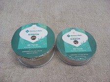 MEMBERS MARK Premium Ribbon Wired Edge Gold Lot Of 2 2.5"  1.5" x 50 Yards