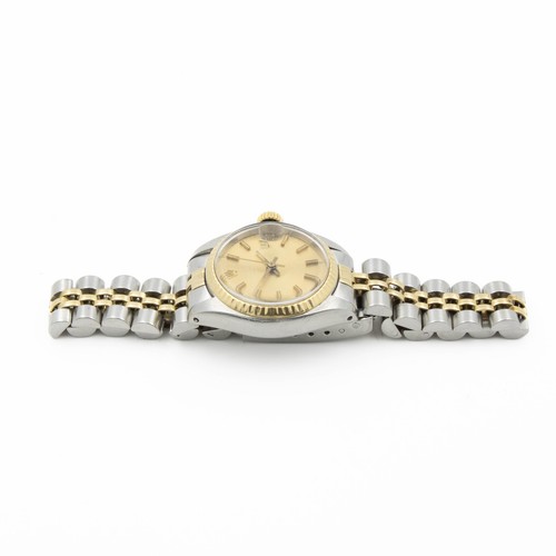 Ladies Rolex OP Date Two-Tone Watch 6917 Champagne Dial 26mm #W163754-1 - Picture 4 of 9