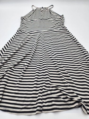 No Boundries Striped A Line Sun Dress Sleeveless Black/ White Midi Size M - Picture 11 of 19