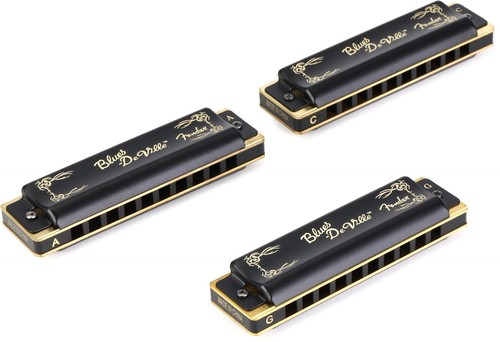 Fender Blues DeVille Harmonica 3-pack with Case - Picture 1 of 11