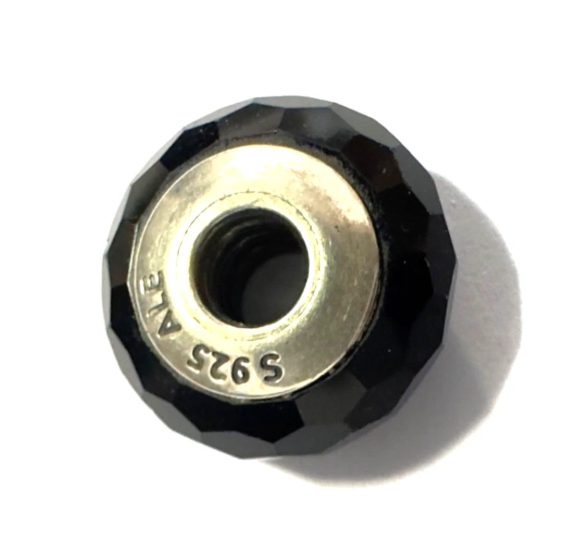 Pandora Murano Glas schwarz Facetten Anhänger für Sammelarmband 925 er Silber - Bild 3 von 3