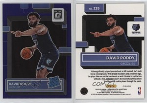 2022-23 Panini Donruss Optic Rated Purple Prizm David Roddy #225 Rookie RC
