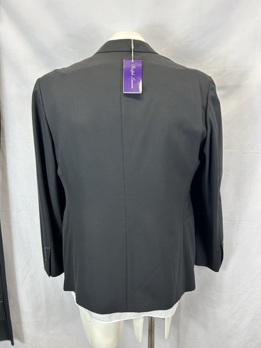 Ralph Lauren purple label Solid Black Tuxedo Suit 1-Bt Sz US 46R/ W 40 - Picture 11 of 17