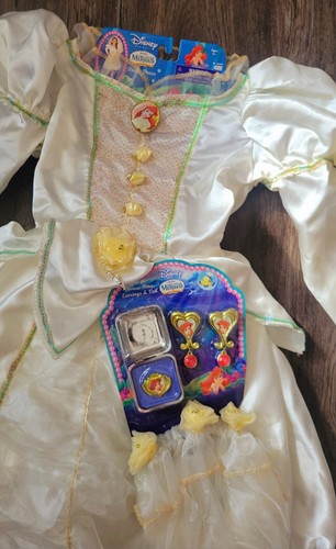 VINTAGE Y2K Kids Sz 3/4 Disney BRIDE DRESS Costume The Little Mermaid NOS - Picture 4 of 5