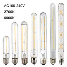 100-240V LED Filament Tubular Edison Bulb 6000K/6500K Cool White 1PCS/5PCS/12PCS