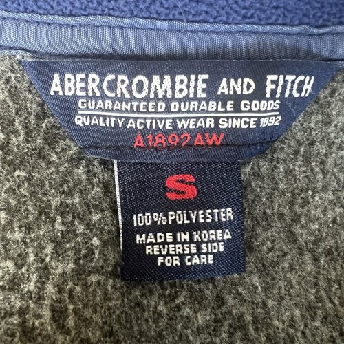 Abercrombie & Fitch gilet donna grigio con accenti blu anni 90, taglia small - Foto 10 di 11