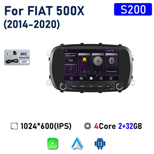 Car Radio For Fiat 500X 14 -20 Stereo Player GPS Navigation Carplay Android Auto - Picture 17 of 39