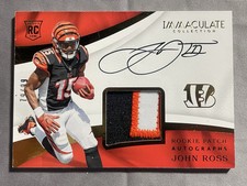 2017 Immaculate JOHN ROSS #126 /99 RPA 3 Color Patch, On Card Auto Bengals