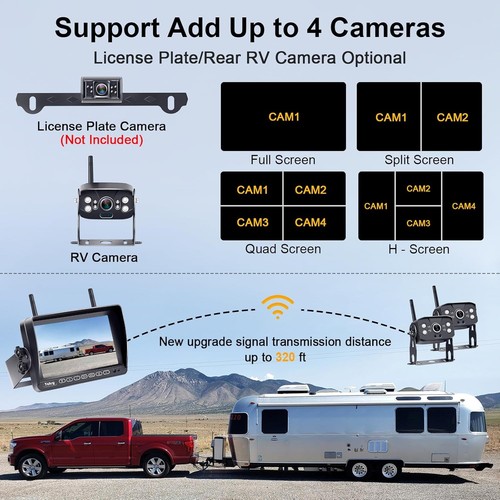 Wireless RV Backup Camera System with Dual Antenna Display - Picture 5 of 9