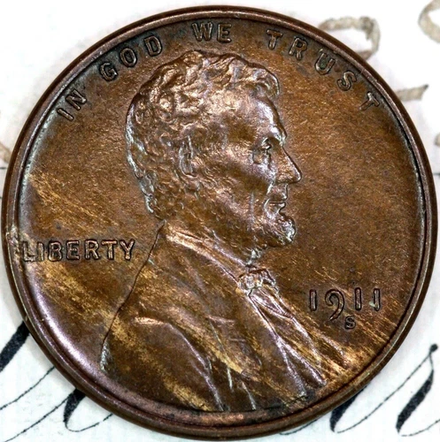 1911-S PRISTINE+ GEM BU MS LINCOLN WHEAT PENNY FROM ORIGINAL COLLECTION DC64