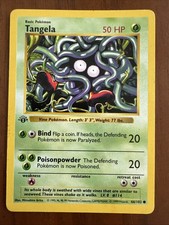 1999 1st edition Base set Pokémon TCG Tangela Shadowless Card 66/102