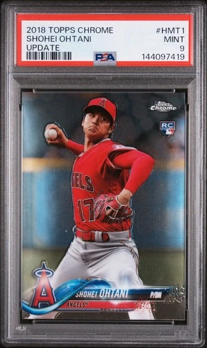 2018 TOPPS CHROME UPDATE #HMT1 SHOHEI OHTANI ROOKIE RC PSA 9