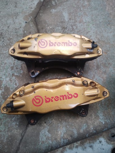 SUBARU IMPREZA STI 01-07 FRONT BREMBO CALIPERS NEWAGE GOLD - Picture 2 of 8