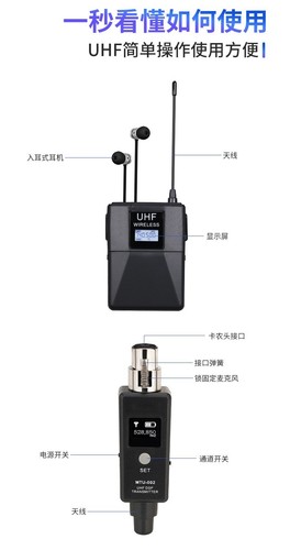 Leichter UHF Wireless In Ear Monitor 20 Kan?le f??r B??hnenk??nstler - Bild 9 von 12
