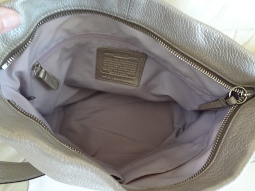 Borsa a tracolla Coach argento pelle metallizzata ciottoli hobo C1120-F15064 - Foto 12 di 14