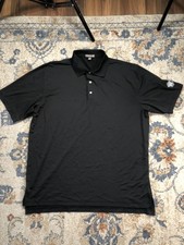 Peter Millar Summer Comfort Polo Shirt Mens XL Black Golf Logo Short Sleeve