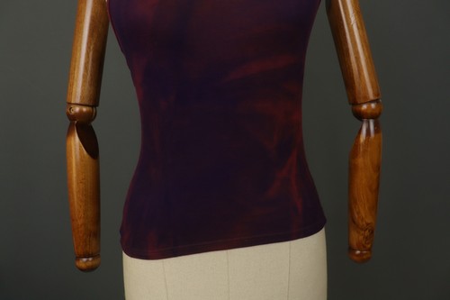 MISS SIXTY Burgundy Velvet Strappy Sleeve Scoop Neck Pullover Tank Top Size S - Picture 3 of 13
