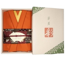 VTG Japanese Furoshiki Polyester Chirimen Folded-Like-Kimono 2-Piece Gift Set
