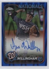 2024 Topps Chrome Rookie Blue RayWave Refractor 19/150 Amos Willingham Auto 0ba8