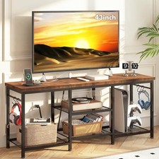 Entertainment Center for TVs Up to 50 Inch, TV Stand with Power Outlet and Op...