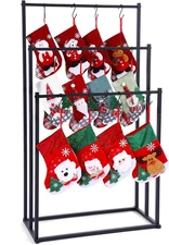 3 Tier Christmas Stocking Holder Stand for Floor, 20 Hook Stocking Hanger Rack, 