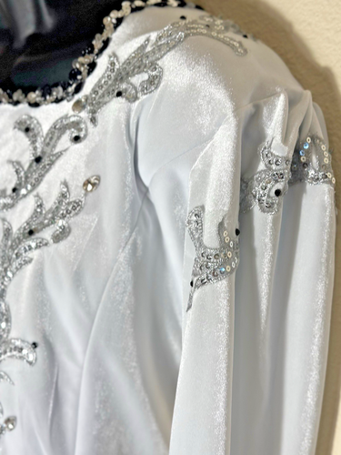 Blanco Plata Negro Terciopelo Para Hombre Disfraz Príncipe Ballet Túnica Chaqueta Pecho 40 - Imagen 4 de 11