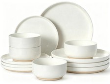 Plates and Bowls Sets, Dinnerware Sets for 4, 12 Pieces Scratch Resistant...