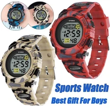 Kids Boys Girls Gift LED Sports Digital Electronic Wrist Watch Waterproof Child