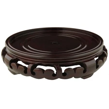Rosewood Carved Pedestal Stand - (Size 8 in. Base Diameter)