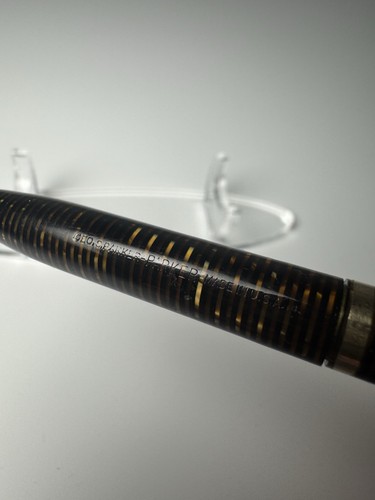 Parker Mechanical Pencil Vacumatic Maxima Tiger Stripe Gold & Black 5 1/4” Works - Picture 10 of 18