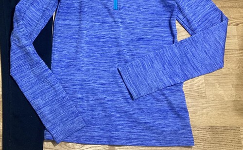 Conjunto Under Armour & Zella para niñas talla 10 - Pullover azul 1/4 cremallera con leggings - Imagen 4 de 7