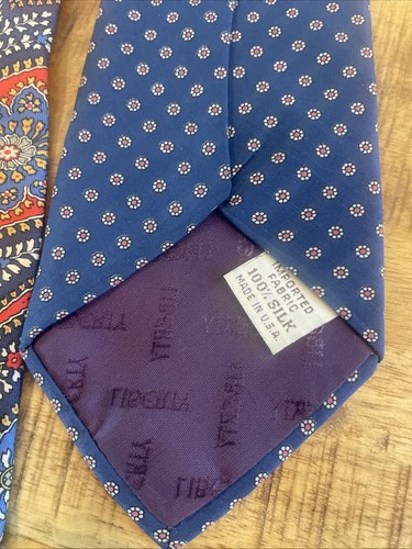 4 Liberty of London Men's Neck Ties BLUES REDS Paisley Geometric Silk - Picture 9 of 14