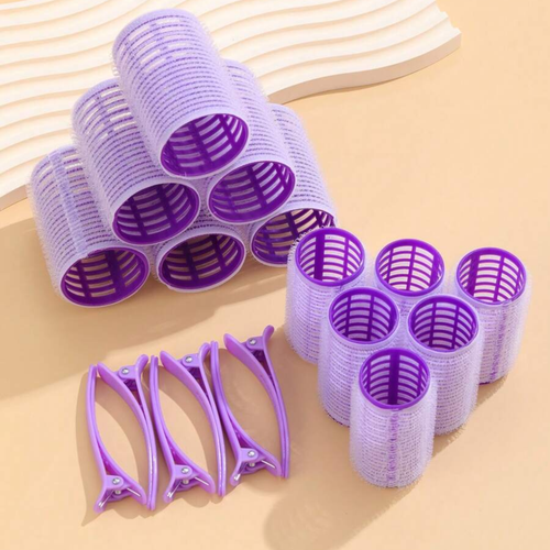 12x große Haarroller mit 6x Clips selbstgreifender Lockenstab für Haarvolumen - Bild 16 von 26
