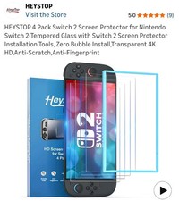 HEYSTOP 4 Pack Switch 2 Screen Protector for Nintendo Switch-NEW IN ORIG BOX