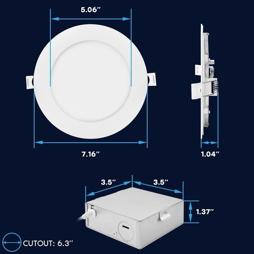 Luxrite 6 Inch Smart LED Recessed Light RGBW Color Changing WiFi App 12-Pack - Picture 6 of 7