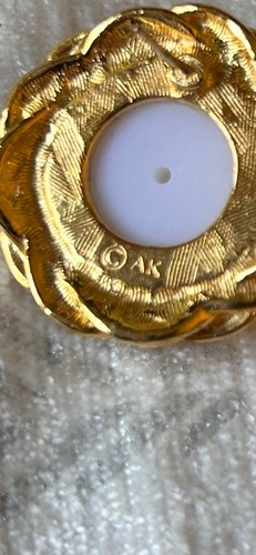 Pendientes de poste de perlas de imitación tono oro trenzado AK de colección - Imagen 3 de 3