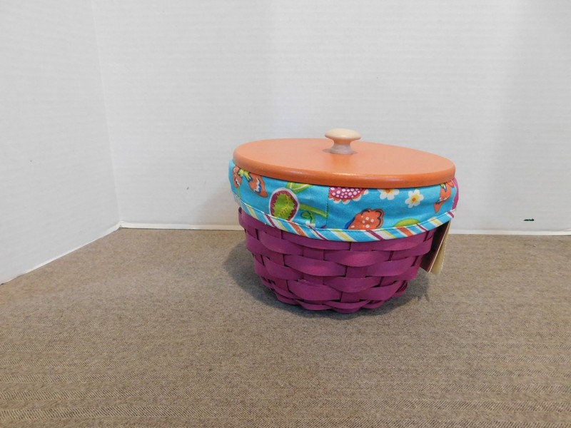 Longaberger Summer Lovin Small Wear Basket Liner Protector Lid NEW