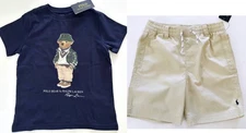 NWT, Boys POLO RALPH LAUREN Set of 2. Polo Bear Tee + Shorts. Size 5. Eu 110