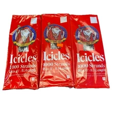 Vintage OLD WORLD SANTA Icicles Tinsel 1000 STRANDS Each 18" Lot Of THREE Boxes