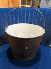Vintage Cast Iron Bean Pot Cauldron With Handle Marked 8 Large 11”