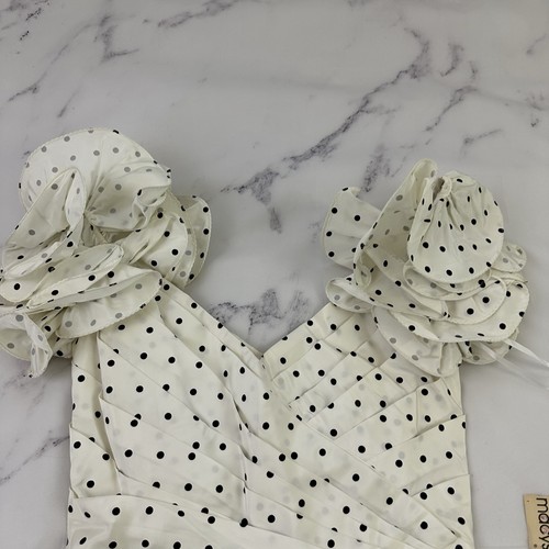 Tadashi Shoji Womens Vintage 80s Polka Dot Sheath Dress Size 12 New Black White - Picture 2 of 10
