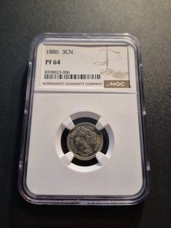 1886 3cn Proof Three Cent Nickel NGC PF 64